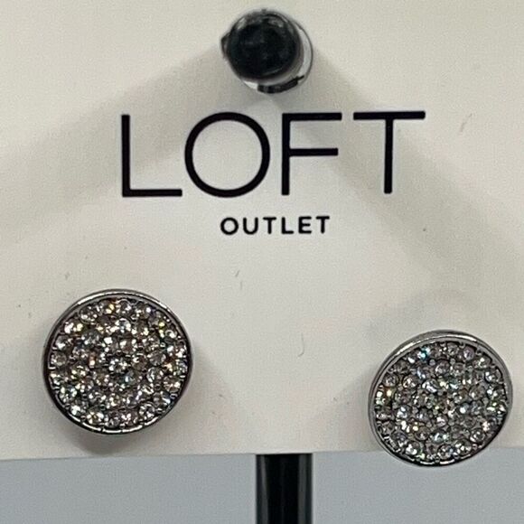 Loft Silver Crystal Dainty Post Earrings  $16 each or bundle 3/$25  NWT - Picture 3 of 5